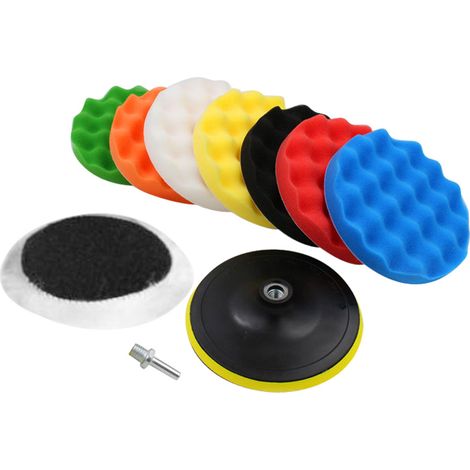 10-teiliges Schwammpolierpad-set Für Autopoliermaschinen, Mit Bohrmaschinenadapter, 4 Zoll