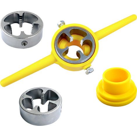 6-teiliges Pvc-gewindeschneidwerkzeug-set, Rohrgewindeschneider, Sanitär-set, Wiederverwendbares Rundgewindeschneidset Mit 1/2", 3/4" Und 1" Schneideisen, Kunststoff-gewindebohrer-schneideisen Und Man