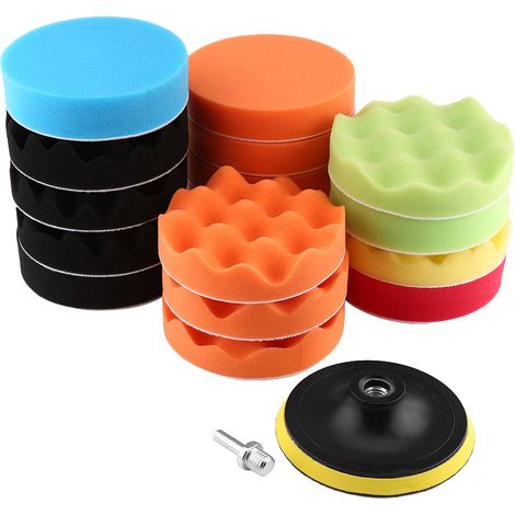 19-teiliges 4"-schwamm-polierwachs-pad-set Für Autopolitur Mit M10-bohradapter