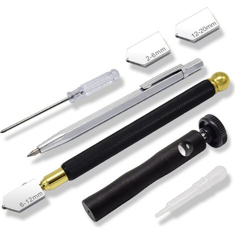Glasschneider Aus Einer Legierung, Professionelles, Scharfes Schneidwerkzeug Mit 3-poligem Markierungsstift, 7-teilig