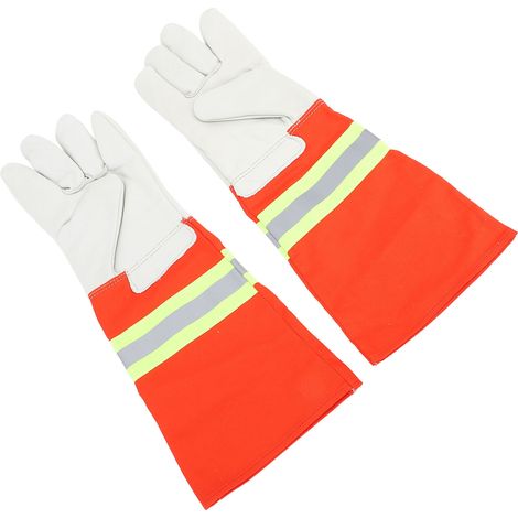 Paar Feuerwehrhandschuhe, Komfortables Reflektorband, Flammhemmende Feuerwehrhandschuhe Für Rettungseinsätze, Schweißarbeiten Und Kochen
