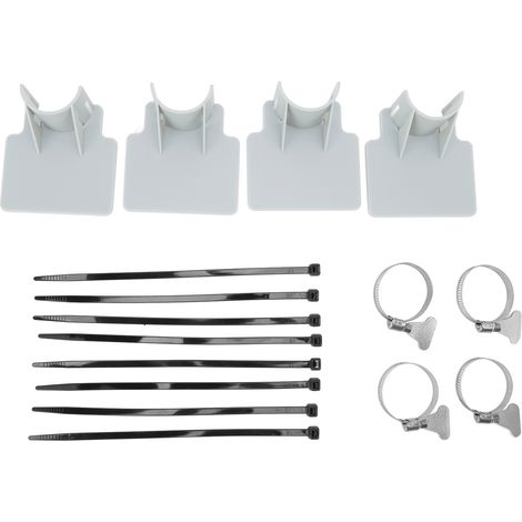 Sets Poolschlauchhalterungen, Rutschfeste Kabelbinder, Edelstahl-schlauchschellen, Grau
