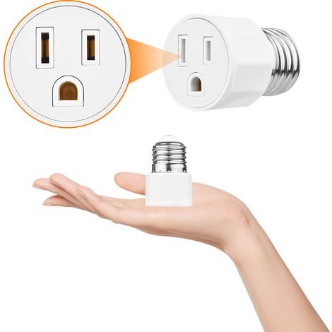 E26/e27-glühbirnenfassung-adapter, 2- Oder 3-poliger Netzstecker Auf Lampenfassung, Us-stecker Für Terrasse, Schuppen, Garage, Lagerhalle