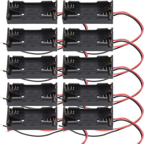 Aaa-batteriehalter, 10 Stück, 2x 3x, Netzteilgehäuse, Kunststoffbox Mit Anschlusskabel (2x)