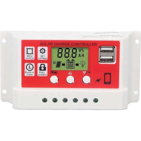 Pwm-solar-laderegler Für Lithium-batterien, Photovoltaik-regler Mit Lcd-anzeige, 12 V / 24 V, 30 A