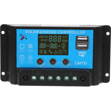 Solar-laderegler Für Bleiakkumulatoren, 12 V/24 V, 20 A, Pwm-regler, Zwei 5-v-usb-ausgänge