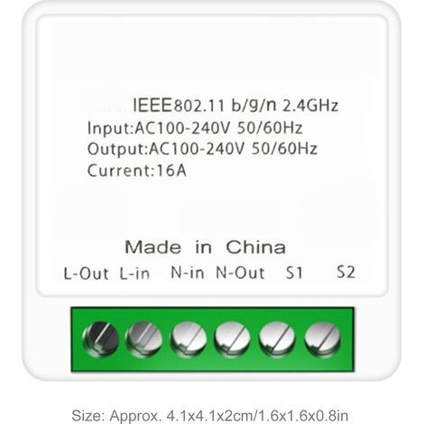 Pcv Smart-lichtschalter, Wlan-app-fernbedienung, Diy-ein-/ausschalter Für Tuya 16a, Weiß