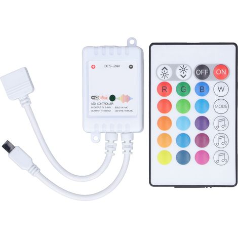 Intelligente Led-fernbedienung Mit 24 Tasten, Rgb-funksteuerung, 16 Farben, 4 Lichtmodi, Dc 5–24 V, Für Tuya4-wege