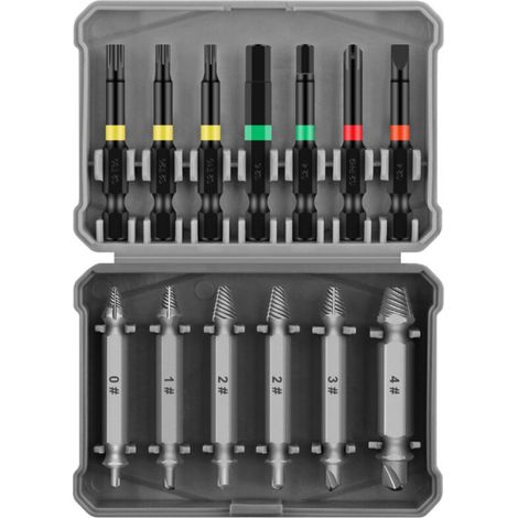 Ausdreher-set Für Beschädigte Schrauben – Bohrwerkzeug Für Schrauben, Muttern Und Bolzen Mit Beschädigten Köpfen, Ideal Zum Einfachen Entfernen Von Verrosteten Und Abgebrochenen Schrauben.
