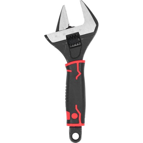 150 Mm Breiter Verstellbarer Schraubenschlüssel, Ideal Für Waschbecken, Schwarz Eloxierte Oberfläche, Ergonomischer Griff.
