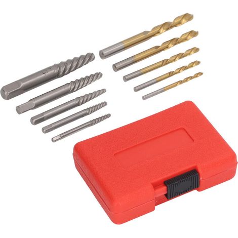 Set Mit 10 Schraubenausdrehern, Linksgewindebohrer Aus Kobaltlegierung Und Schnellarbeitsstahl, Ausdreher Für Abgebrochene Bolzen Mit 1/4-zoll-adapter Zum Einfachen Entfernen Beschädigter Schrauben Un