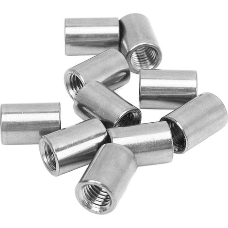 Runde Verbindungsmuttern Aus Edelstahl 304, Innengewinde, Zylindrische Kupplungsmuttern Für Reparaturzwecke, 10 Stück