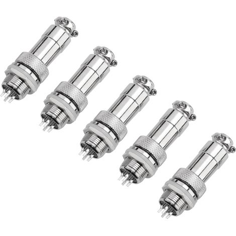 Metallener Luftfahrt-steckverbinder, Männlich/weiblich, Gx12, 4-polig, 5 Stück/set