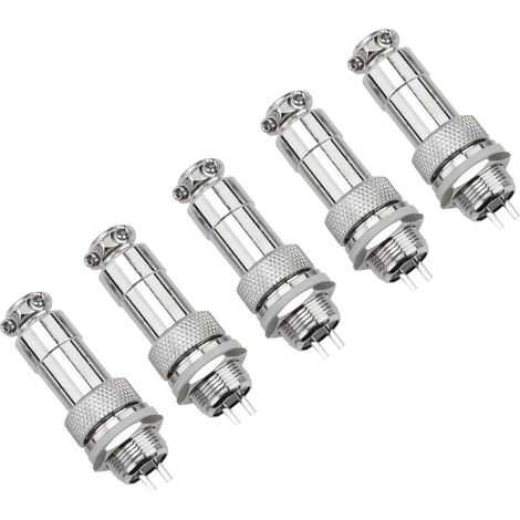 Metallener Luftfahrt-steckverbinder, Männlich/weiblich, Gx12, 2-polig, 5 Stück/set