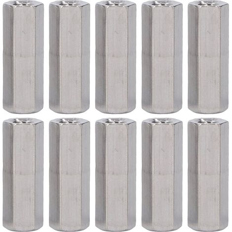 Sechskant-kupplungsmutter M6x1 L30mm, Gewindestangenverbinder Aus Rostfreiem Edelstahl 304, 10 Stück