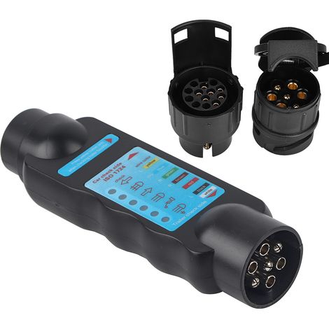 13-poliger Anhängerstecker, Led-anzeigeleuchten, Wasserdicht, Gute Leitfähigkeit, Langlebiger Steckerprüfer Für Fahrräder Und Wohnwagen