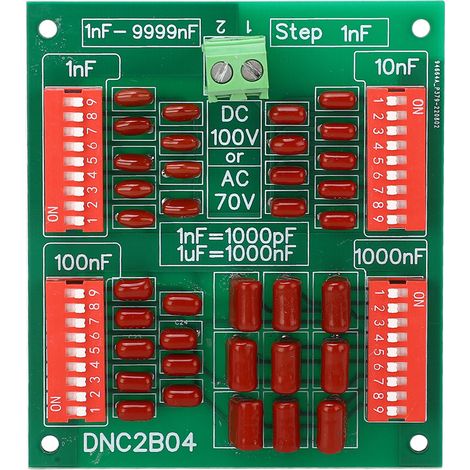 Programmierbarer Kondensator, 1 Nf, 4-stellige Stufen, Polypropylenfolie, Dc 100 V, Ac 70 V, Dnc2b04