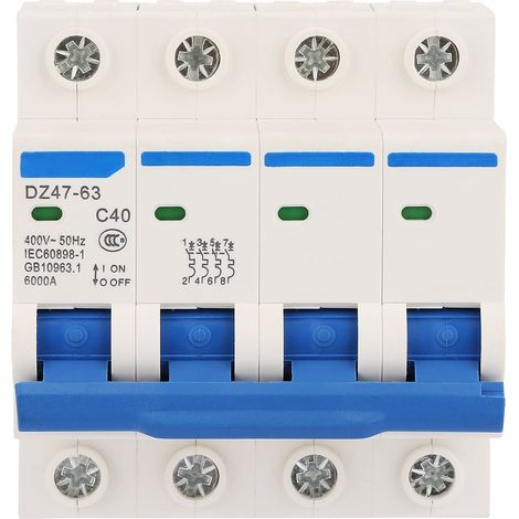 Leitungsschutzschalter Dz47-63 4p 40a 400v 50hz Für Gleichstromkennlinie Und Solarstromerzeugung C