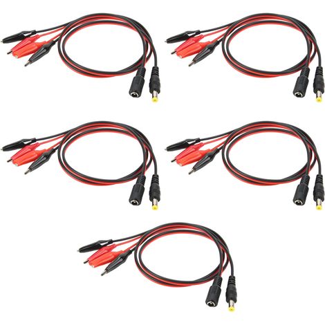 Sets Krokodilklemmen Auf Dc-adapterkabel, Stecker/buchse, Batterietest, 50 Cm Länge