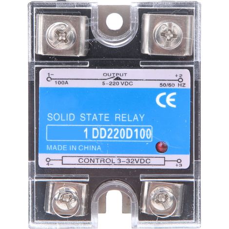 Dc-halbleiterrelais Ssr, 3-32 Vdc Eingang, 5-220 Vdc Last, Steuerrelais (100 A)