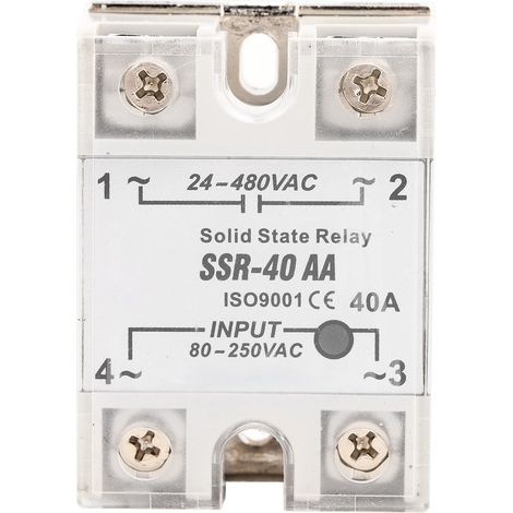 Ssr 40aa 40a Halbleiterrelaismodul, Ac-ac-eingang, 90–250 V Ac, 24–480 V Ac-ausgang