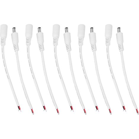 Paare 5,5 X 2,1 Mm Stecker-buchsen-anschlusskabel Für Gleichstrom (weiß)