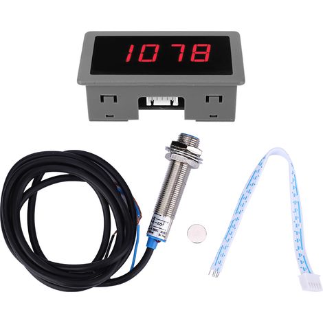 4-stelliger Roter Led-drehzahlmesser, Drehzahlmesser, Npn-hall-näherungssensor (roter Sensor)