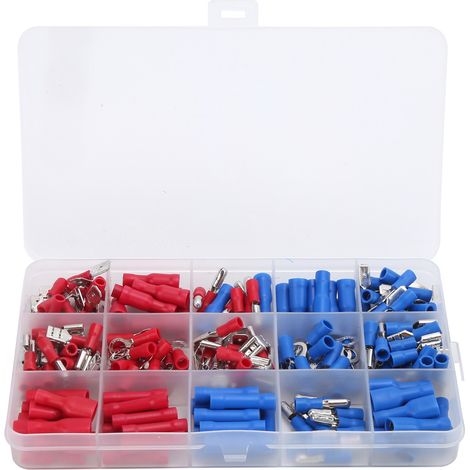 Kabelverbinder-set, 200-teilig, Kaltgepresste, Isolierte Stoßverbinder-set