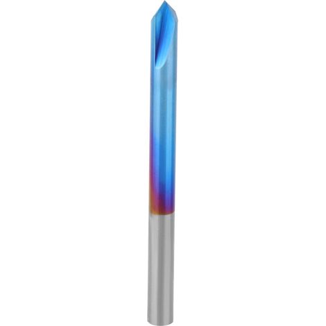 90°-fasenfräser, 2 Schneiden, Blaue Beschichtung, Wolframstahl, Hartmetall-handwerkzeug 4x50 Mm