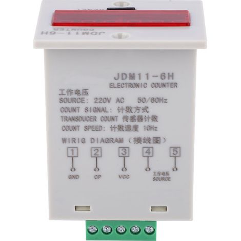 Elektronischer Zähler Jdm11-6h, 6-stellig, Led-digitalanzeige, Relais-wandler, Ac220v-zählung