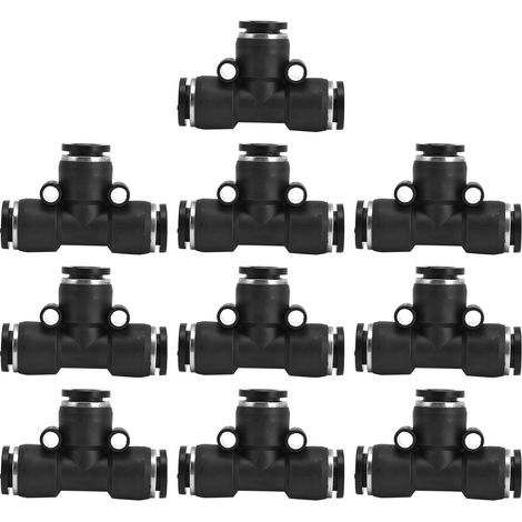 Robuste Pvc-pneumatikschlauchverschraubung, 10 Stück, Stabile Abdichtung, Korrosionsbeständig, 10-mm-kompressorzubehör