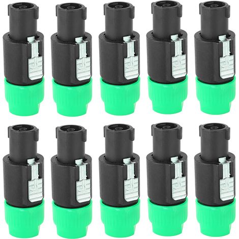 Audio-c Nl4fc Lautsprecheranschluss, 10 Stück, 4-poliger Wasserdichter Lautsprecherstecker (grün)