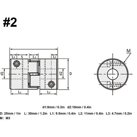 Dreiteiliges, Flexibles Kugelgewindekupplungsset Aus Aluminiumlegierung Für Gmc-25x30-motoren, 25 Mm Außendurchmesser, 30 Mm Länge, 8–10 Mm Innenbohrung