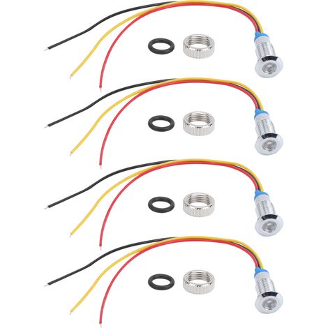 Sätze Led-anzeigen, Lichtsignal, 2 Farben, Gemeinsame Anode, Wasserdicht, Metall, 8 Mm, 220 V (rot/gelb)