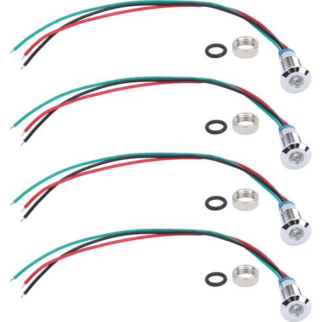 Sätze Led-signalleuchten, Gemeinsame Anode, Wasserdichtes Metall, 2 Farben, 8 Mm, 1224 V (rot Grün)