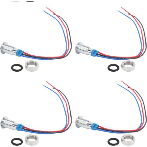 Sätze Vorverdrahteter Runder Leds, 2 Farben, Wasserdichte Metallleuchten, 8 Mm Gemeinsame Kathode 36 V (rot Und Blau)