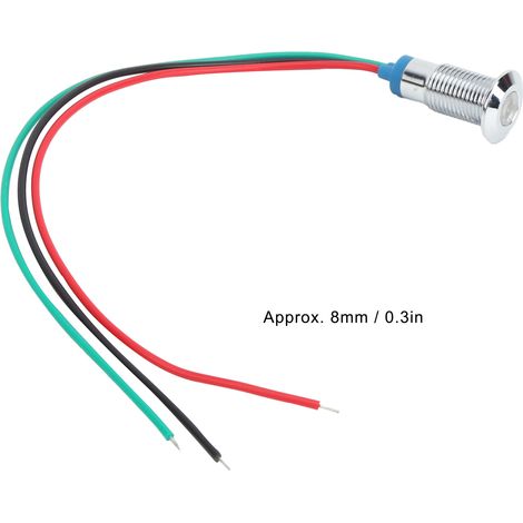 Sätze Vorverdrahteter Runder Leds, 2 Farben, Wasserdichte Metallleuchten, 8 Mm Gemeinsame Kathode 36 V (rot Und Grün)