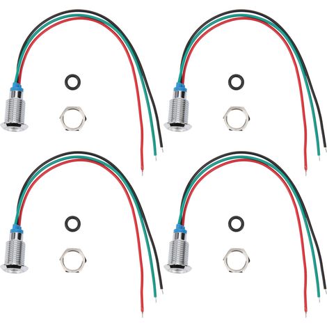 Sätze Vorverdrahteter, Wasserdichter, Zweifarbiger Runder Leds, Anzeige, Gemeinsame Kathode, 10 Mm, 3-6 V (rot Und Grün)