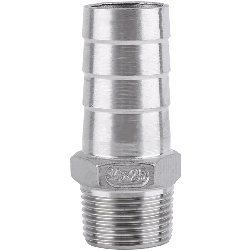 Schlauchanschlussadapter Mit Außengewinde Aus Edelstahl, Schlauchanschluss Mit Widerhaken (3/4" X 25 Mm)