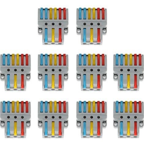 3-in-6-ausgangs-drahtblock-klemmenanschluss, Lt-633 Farbige Schnellverdrahtungs-elektroverbinder, 10 Stück