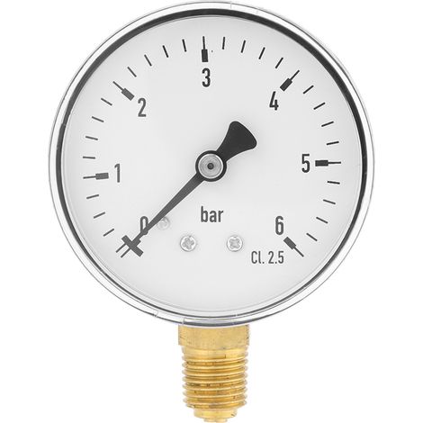 1/4" Npt 0-6 Bar Luft-hydraulik-manometer, Seitliche Montage