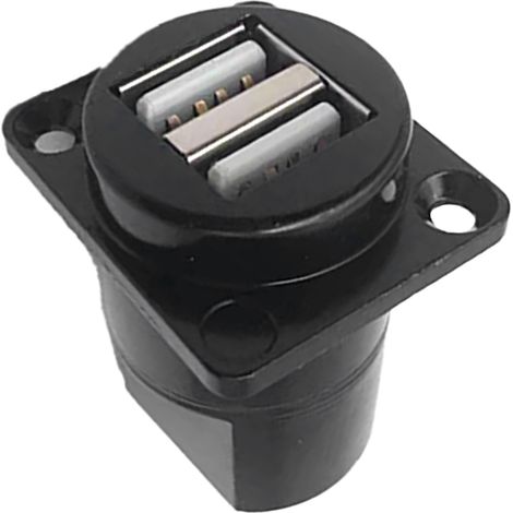 Einbau-usb-buchse, Stabile Datenübertragung, Typ-d-rackanschluss, Schwarzes Gehäuse