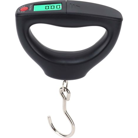 Tragbare Elektronische Waage Mit Hellem Display, Großem Griff Und Haken Für Gepäckgewichte.