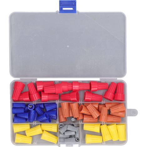 Sortimentsset Mit Pvc-elektrokabelkappen, Federbelasteten, Verdrillten Enden Und Schraubklemmen Inklusive Aufbewahrungsbox
