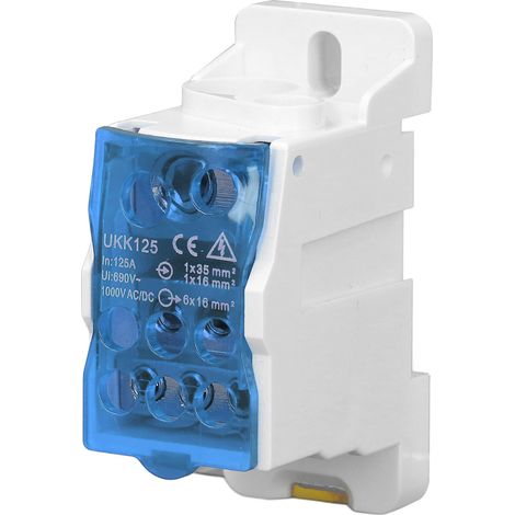 Din-schienen-verteilerkasten, Universeller Elektrischer Klemmenblock, Stromkabelverbinder, 690 V 125 A, Blaue Verbindung