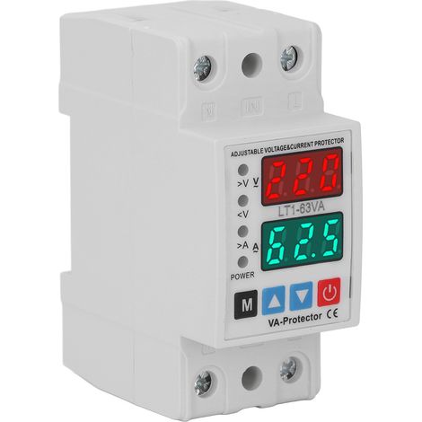 Überspannungsschutzgerät Ac220v 63a, Schutzvorrichtung Mit Zwei Anzeigen, Magnetischer Verriegelung, Selbstwiederholender Strom
