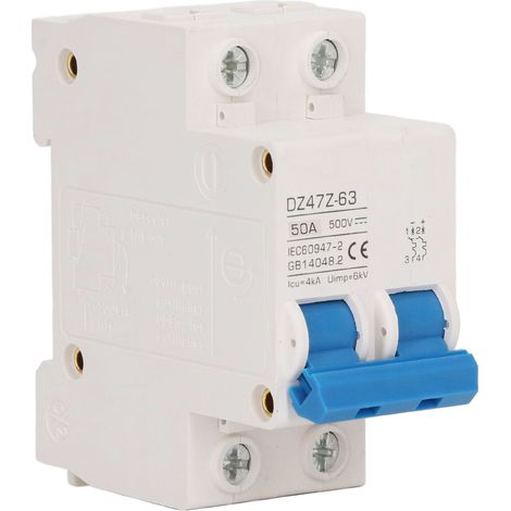Mini 2p Dc 4ka Icu 6kv Uimp Leistungsschalter, Schnell Auslösend Für Photovoltaik-solaranlagen, Kleiner Dc500v 50a