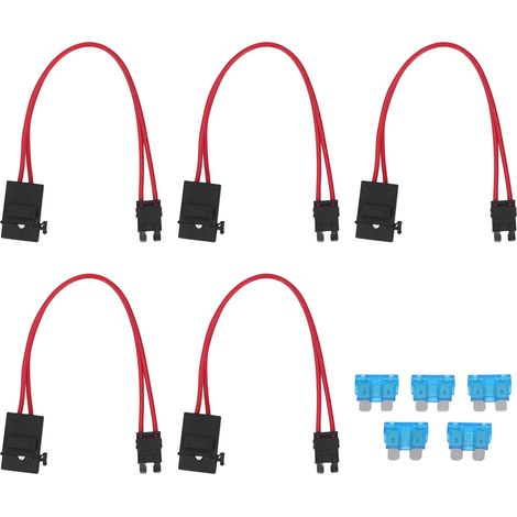 5er-pack Mini-verlängerungsstecker Für Kfz-verkabelung, Robust, 20 A, 16 Awg, Mit 5 Act-sicherungen, M 19,1 Mm