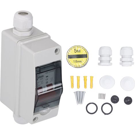 Miniatur-2-poliger Ip65-leistungsschalter, Wasserdichter Trennschalter Für 1000v Dc 20a Pv-solaranlage