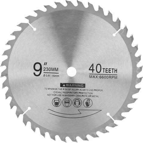 Kreissägeblatt Aus Hartmetall Mit 40 Zähnen, 9 Zoll, 6600 U/min, Schnell Und Präzise, Für Die Holzbearbeitung